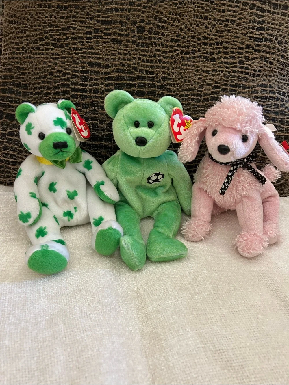 3 TY Beanie Babies Clover Kicks and Brigitte